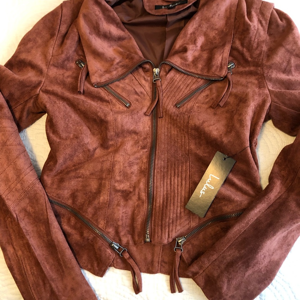 Lulus Faux Suede Moto Jacket